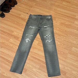 Aeropostale Men's Gray Distressed Skinny Jeans 32/32